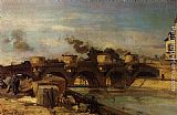 Apache Fire Signal Paintings - Fire on Pont Neuf by Johan Barthold Jongkind